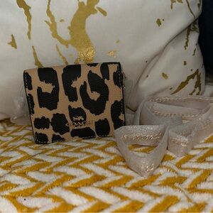Coach Tan and Black Leopard Print Wallet